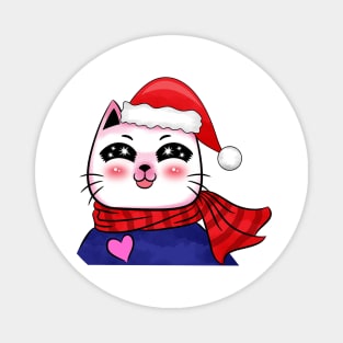 Santa Cat Cute Magnet